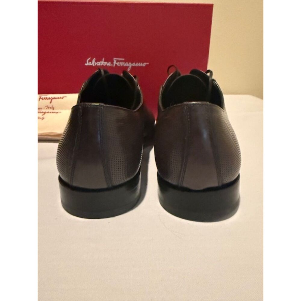 Salvatore Ferragamo Nail Head Dark Silver Men's Shoes - Picture 8 of 11